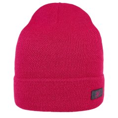Merino pletená čepice Urban - vzor 38 - malinová