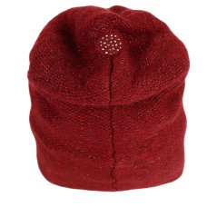 Dámská zimní pletená čepice s příměsí vlny a králičí srsti - vzor 008 - bordo