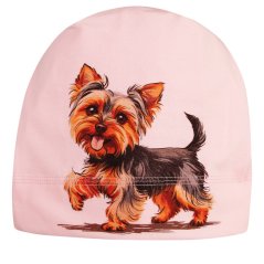 Bavlněná čepice Polo - vzor 101 - světle růžová - Jorkšírský terier