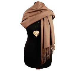 Dámská elegantní šála - vzor 044 - hnědozelená