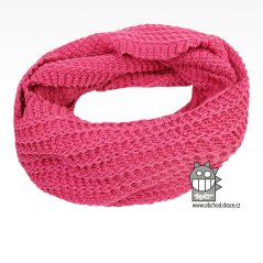 Merino pletená šála chomout Harmony - vzor 09 - růžová
