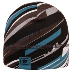 Funkční čepice Bruno - vzor 227 - černá / šedá / petrolejová - abstrakt