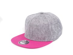 Kšiltovka Snapback melange - vzor 04 - šedý melír/růžová vel. 56-60