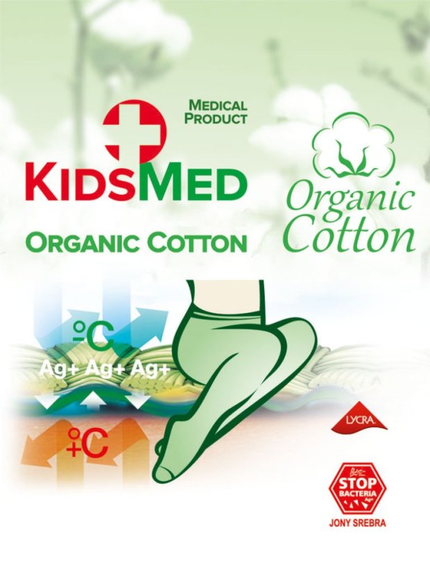 Dětské ponožky KidsMed z organické bavlny - vzor 005 - šedá