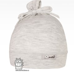 Bavlněná kojenecká čepice Uzlík - vzor 13 - světle šedá