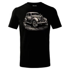 Pánské bavlněné tričko - vzor 005 - černá /retro veterán