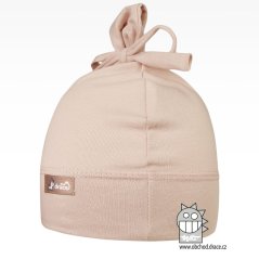 Bavlněná kojenecká čepice Uzlík - vzor 02 - pudrová světlá