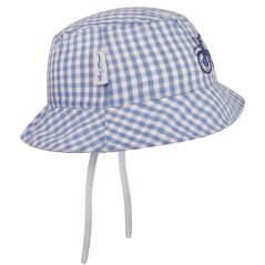 Letní bavlněný klobouk Hawaii - vzor 149 -  modrá kostka