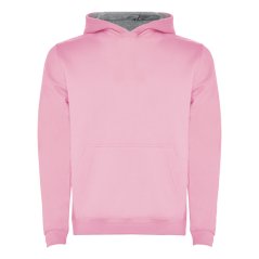 Dětská mikina s kapucí Urban - vzor 4858 - světle růžová/šedý melír