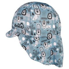 Letní funkční kšiltovka s plachetkou na krk SAFARI - vzor 26 - šedomodrá - zvířata