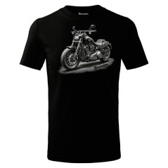 Pánské bavlněné tričko - vzor 003 - černá / legendární motocykl