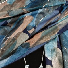 Dámská elegantní šála - vzor 065 - modrá - oválky