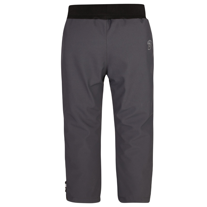 Kalhoty softshell - vzor 10 - tmavě šedá - lesní zvířátka