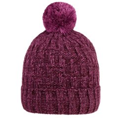Zimní pletená čepice Berti - vzor 17 - fialová / melír