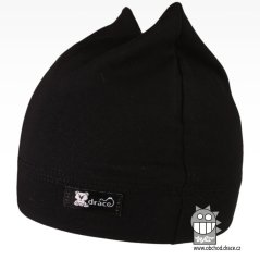 Bavlněná kojenecká čepice Čertík - vzor 09 - černá