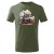 Dětské bavlněné tričko s potiskem - vzor 062 - khaki / vlak