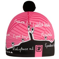 Funkční čepice Flavio Krkonoše - vzor 001 - růžová / černá