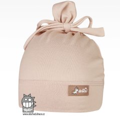 Bavlněná kojenecká čepice Uzlík - vzor 02 - pudrová světlá