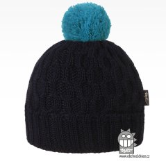 Merino pletená čepice Vanto - vzor 05 - modrá tmavá