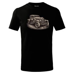 Pánské bavlněné tričko - vzor 009  - černa /hot rod