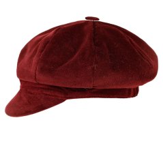 Dámský sametový baret s kšiltem - vzor 36 - bordó