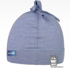 Bavlněná kojenecká čepice Uzlík - vzor 20 - nebesky modrá