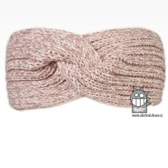 Čelenka pletená Twist - vzor 01 - starorůžová melír
