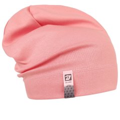 Spadlá bavlněná čepice Pepe - vzor 50 - starorůžová - lama s mašlí