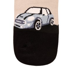 Dětské ponožky - vzor 216 - béžová - auto