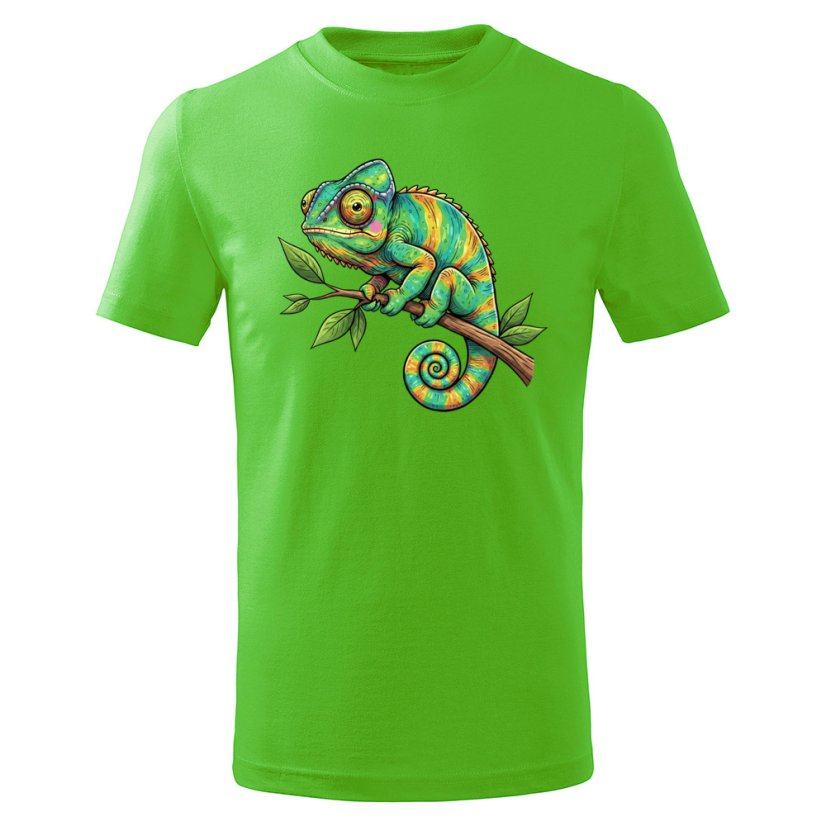 Dětské bavlněné tričko s potiskem - vzor 0256 - chameleon