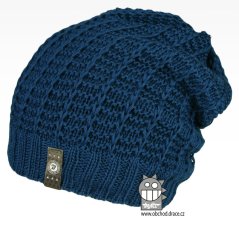 Merino pletená čepice Harmony - vzor 17 - námořnická modrá