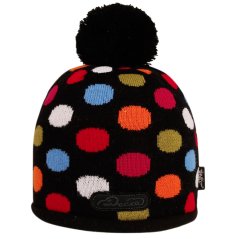 Zimní pletená čepice  - AKCE / DOPRODEJ - vzor 246 - černá - puntík