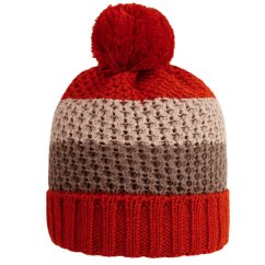 Zimní pletený kulich - vzor 54 - rezavá / šedá