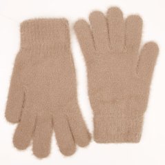 Dámské pletené prstové rukavice - vzor 033 - šedohnědá