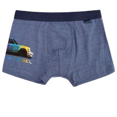 Chlapecké bavlněné boxerky - vzor 007 - modrý proužek - auto