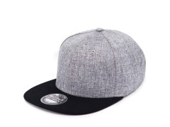 Kšiltovka Snapback melange - vzor 01 - šedý melír/černá
