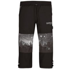 Kalhoty softshell - vzor 12 - černá - mountains