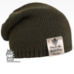 Pletená čepice Colors - vzor 20 - khaki